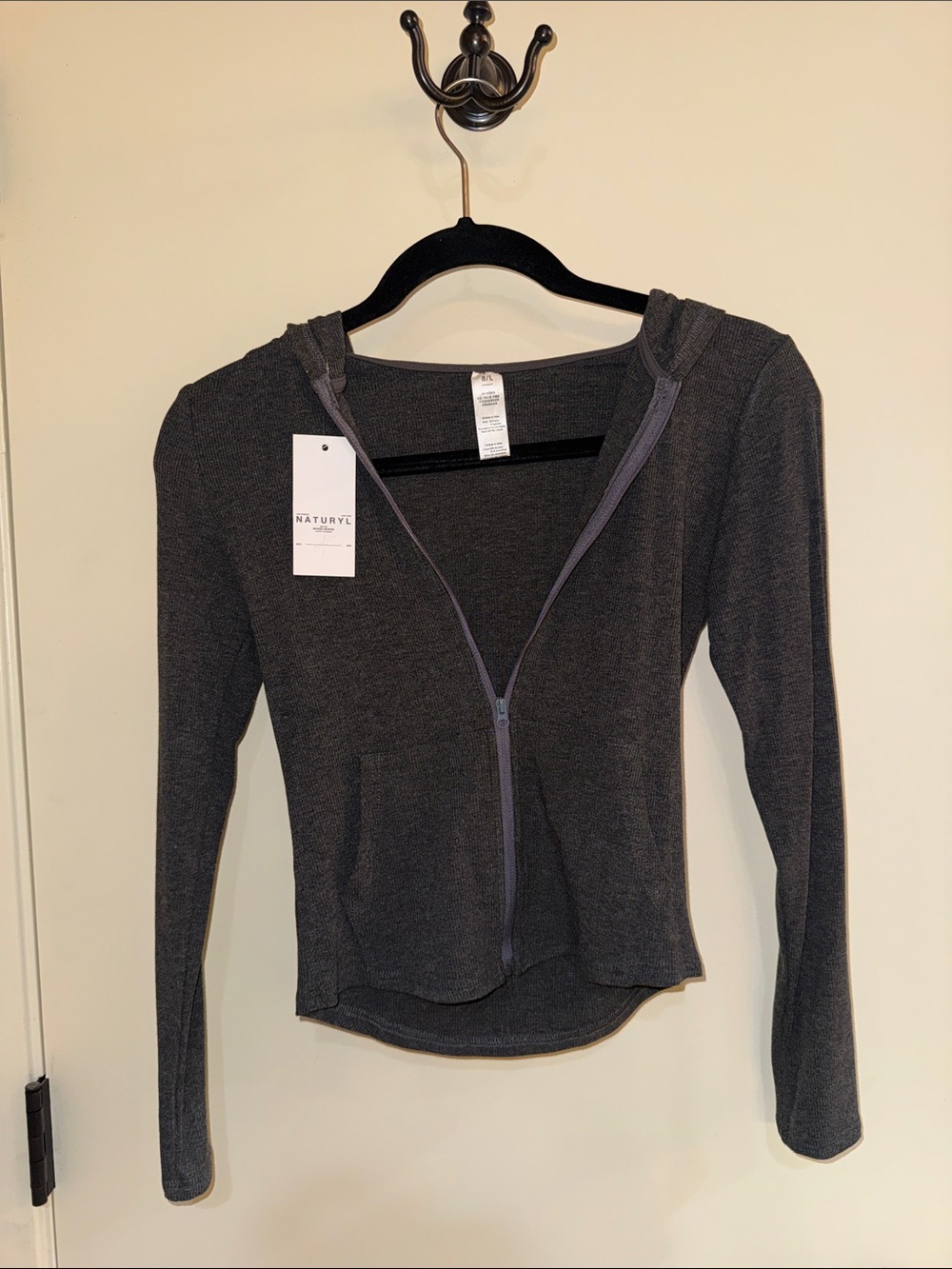 Charcoal Gray Lightweight Zip Hoodie